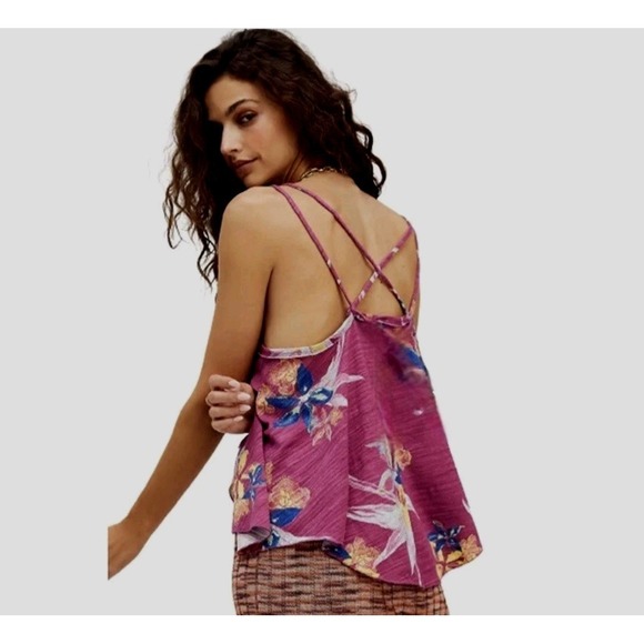 NWT We The Free Women's Small Purple Floral Strappy Tank Top Boho Flowy SMALL - Picture 11 of 11